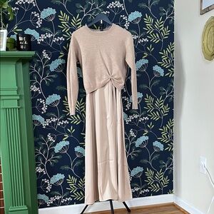 Rachel Zoe Beige Long Sleeve Dress Size L